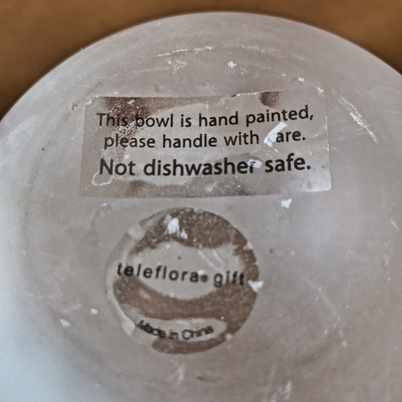 TeleFlora Circle Frosted Glass Vase Bowl w/ Multi-Color Hand Painted Candles - Picture 9 of 12